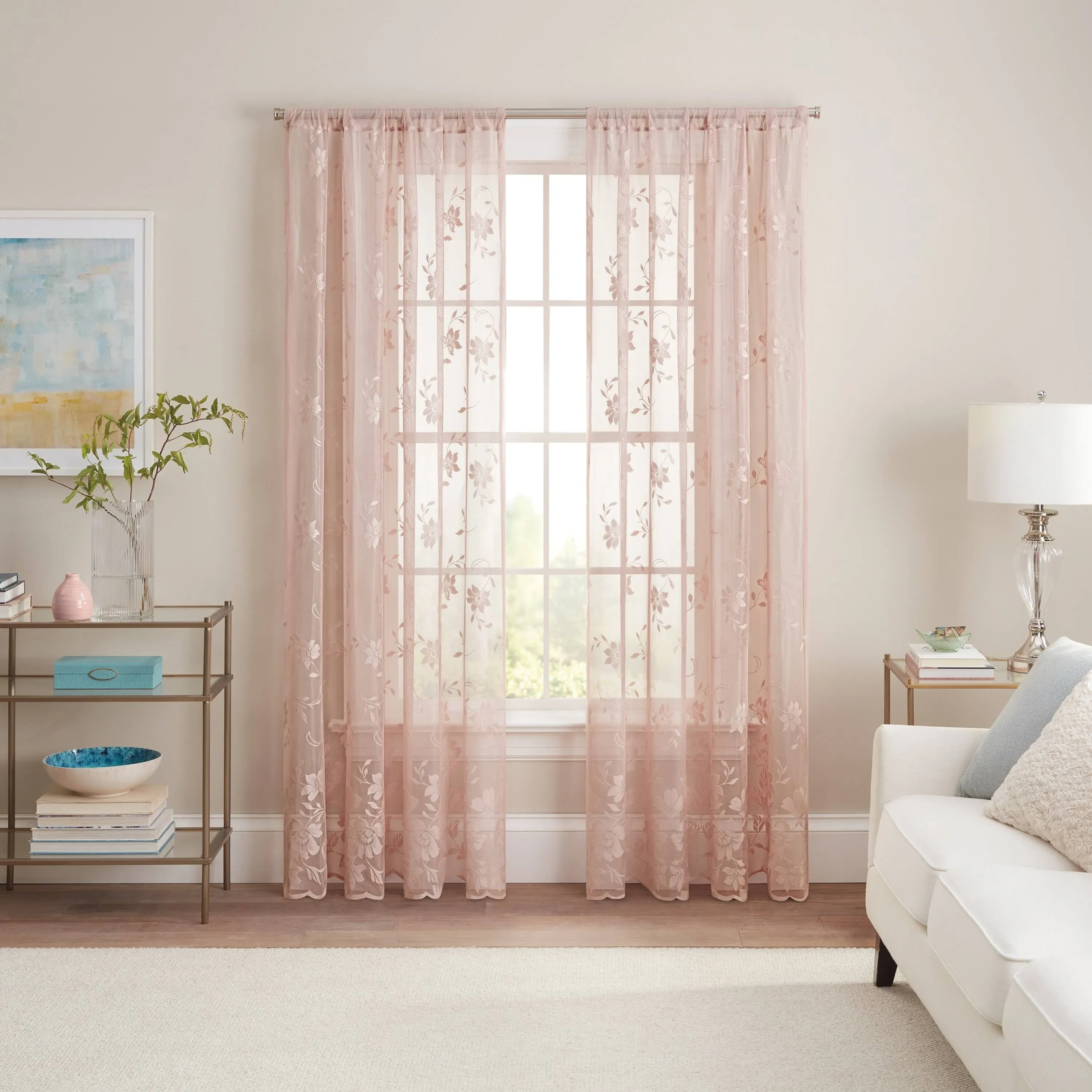 Sherry Floral Lace Sheer Curtains