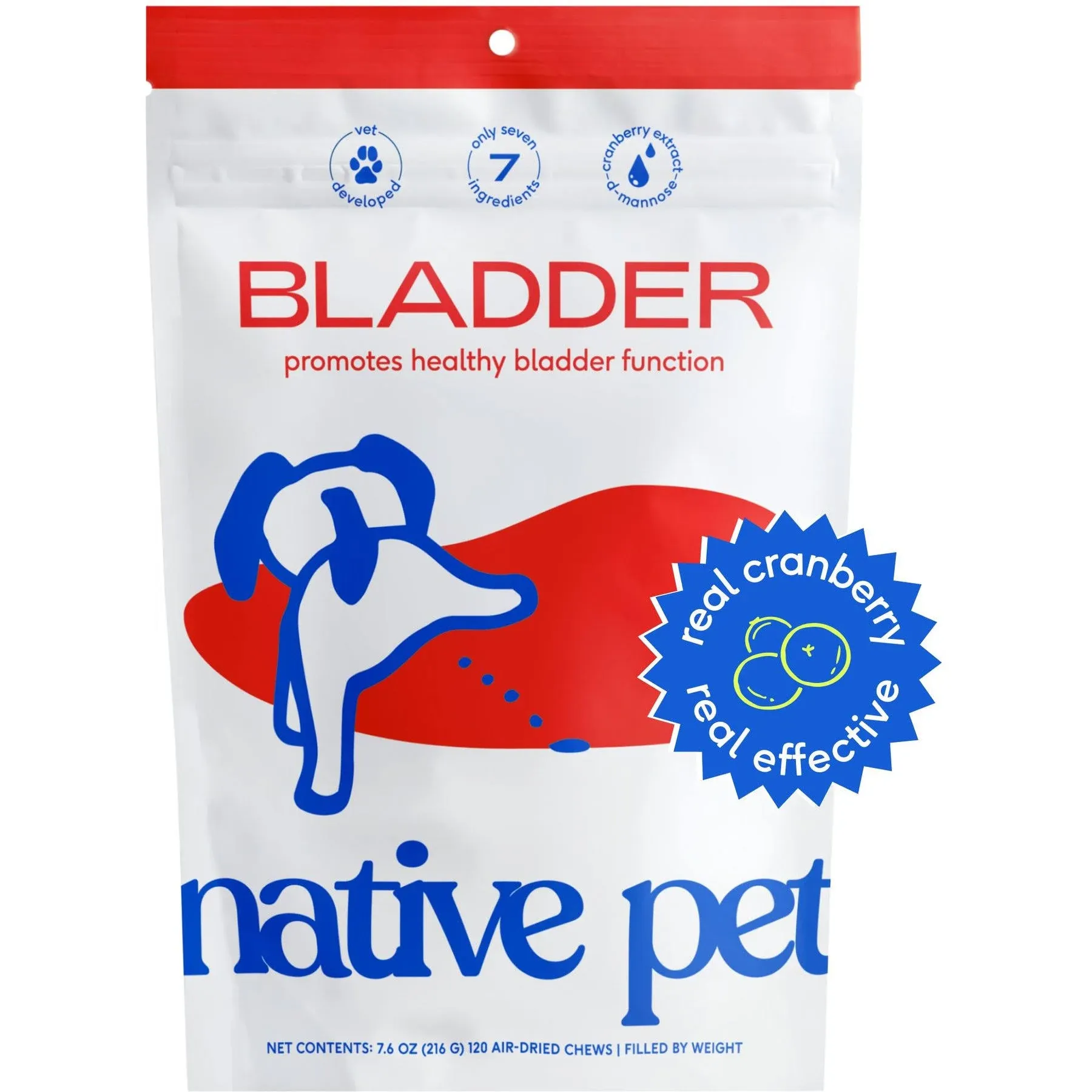 Native Pet Bladder Cranberry Chews for Dogs, Count of 120