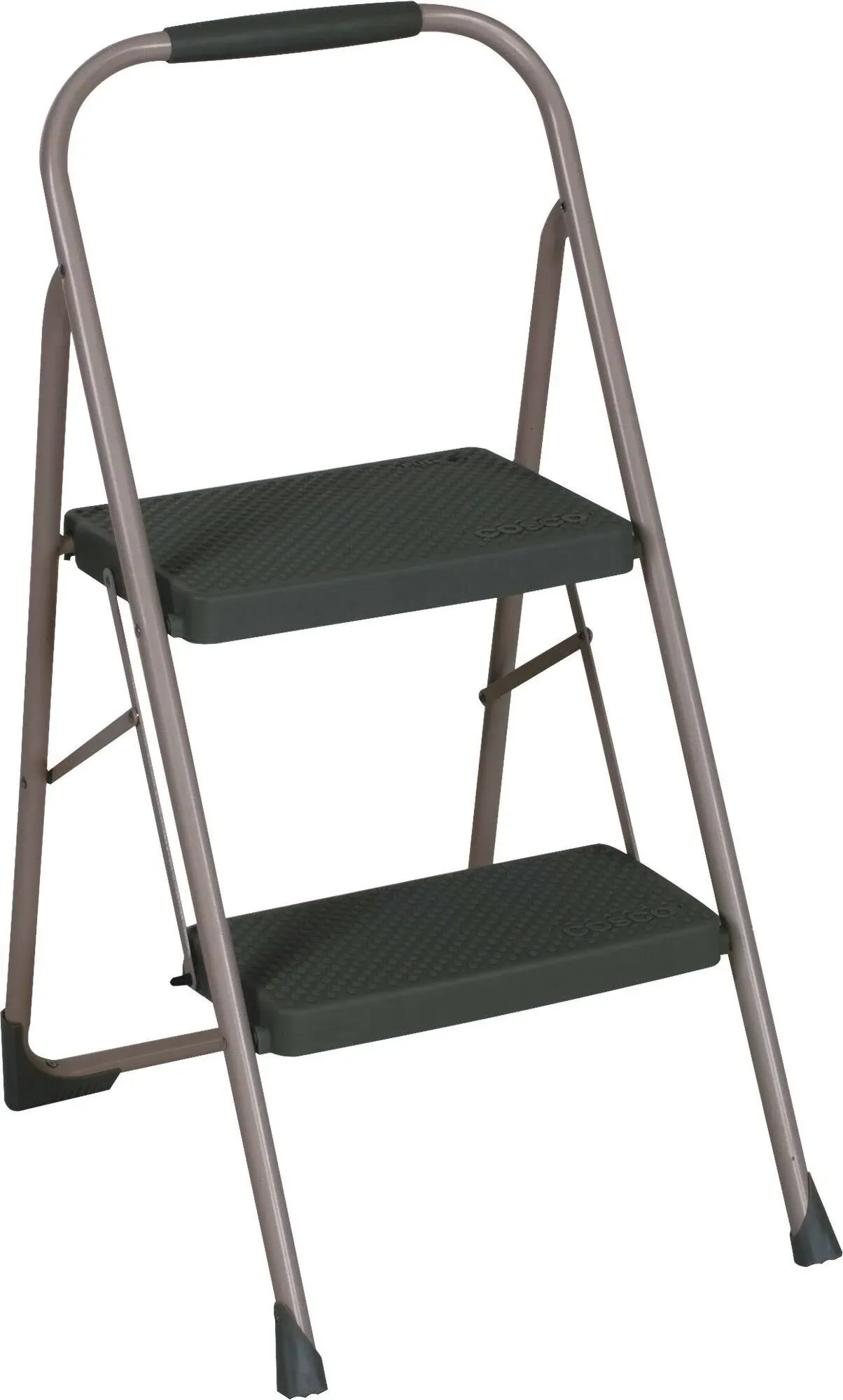 Cosco Two Step Big Step Folding Step Stool with Rubber Hand Grip 2-Step Gray