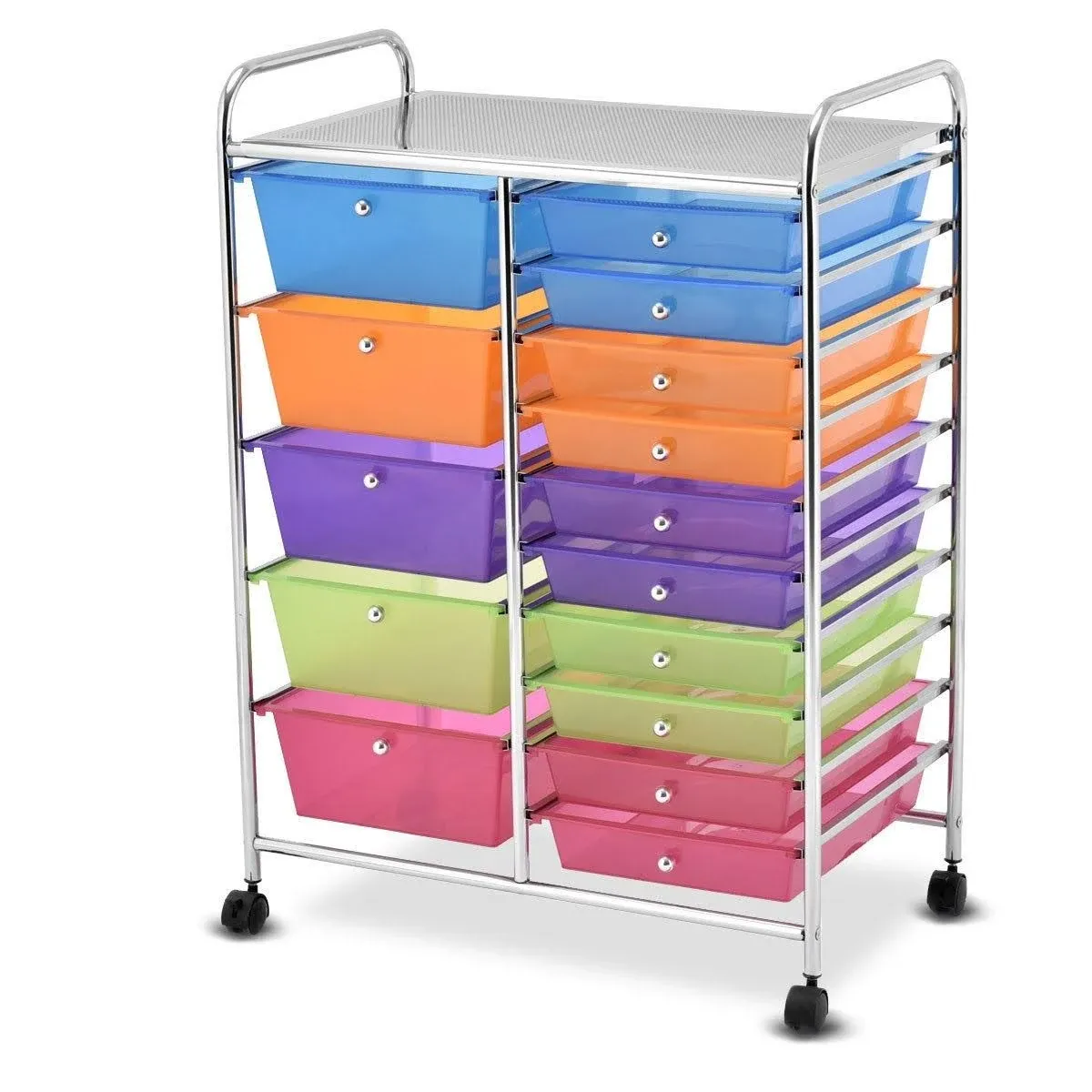 Costway 15 Drawer Rolling Storage Cart