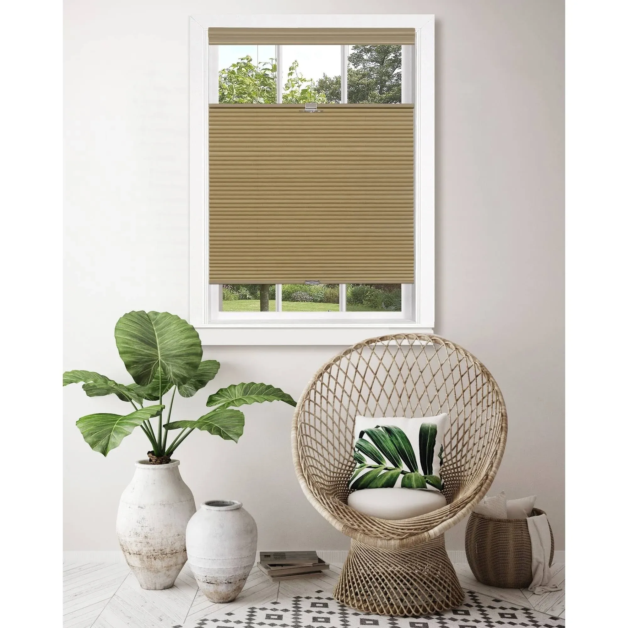 Achim Top Down-Bottom Up Cordless Honeycomb Cellular Shade 23x64 Dove Grey