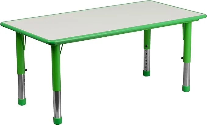 Flash Furniture Rectangular Activity Table In Green/grey