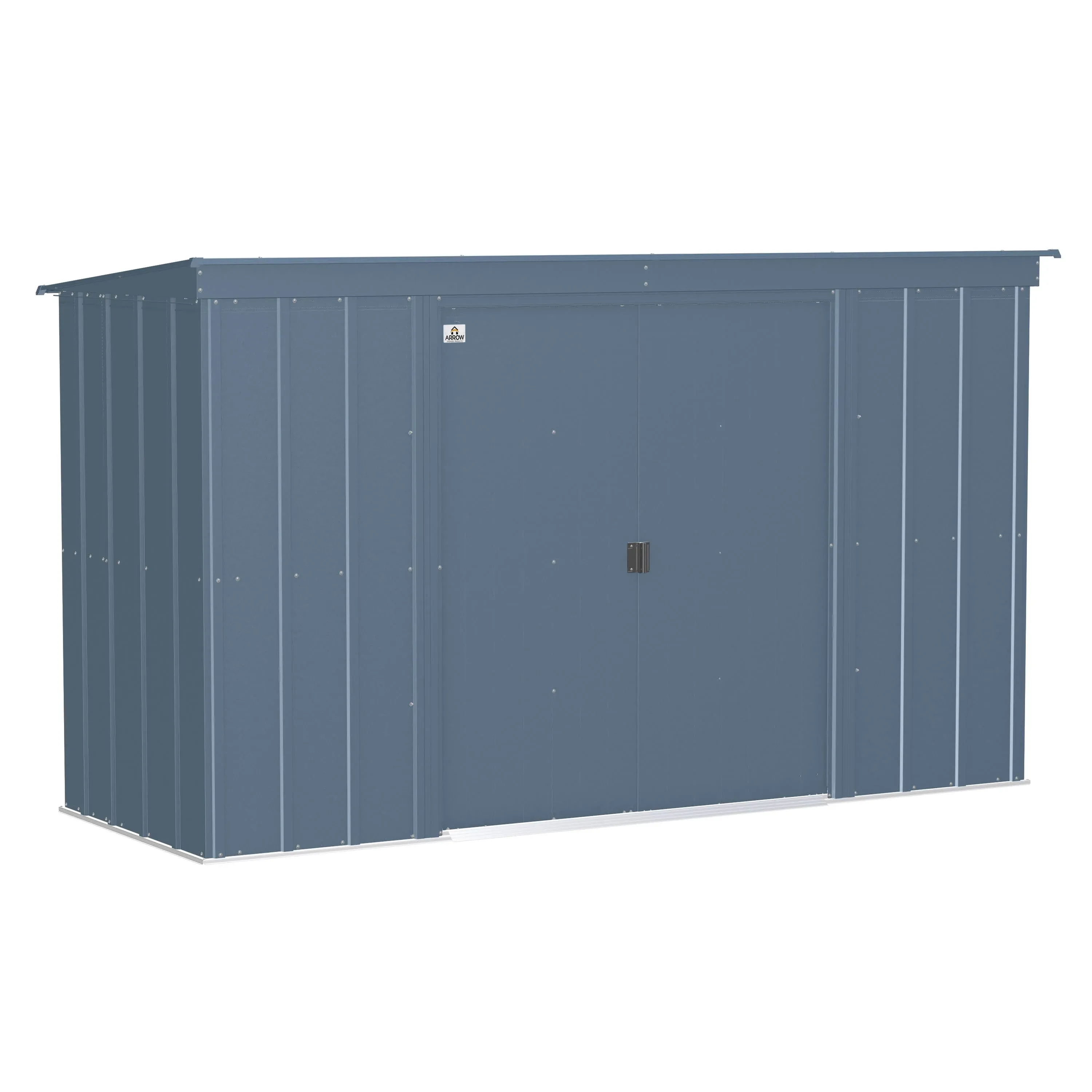 Arrow Classic Steel Storage Shed, 10x4, Blue Grey