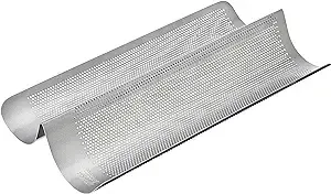 Chicago Metallic Commercial II Non-Stick Perforated French Bread Pan, Perfect for creating a crisp, golden-brown crust,