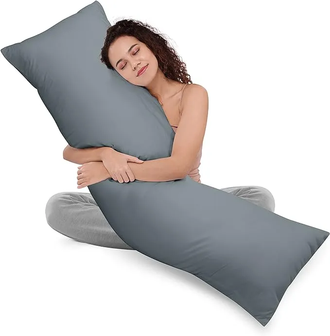 Utopia Bedding Full Body Pillow for Adults (Grey, 20 x 54 Inch), Long Pillow for Sleeping, Large Pillow Insert for Side Sleepers