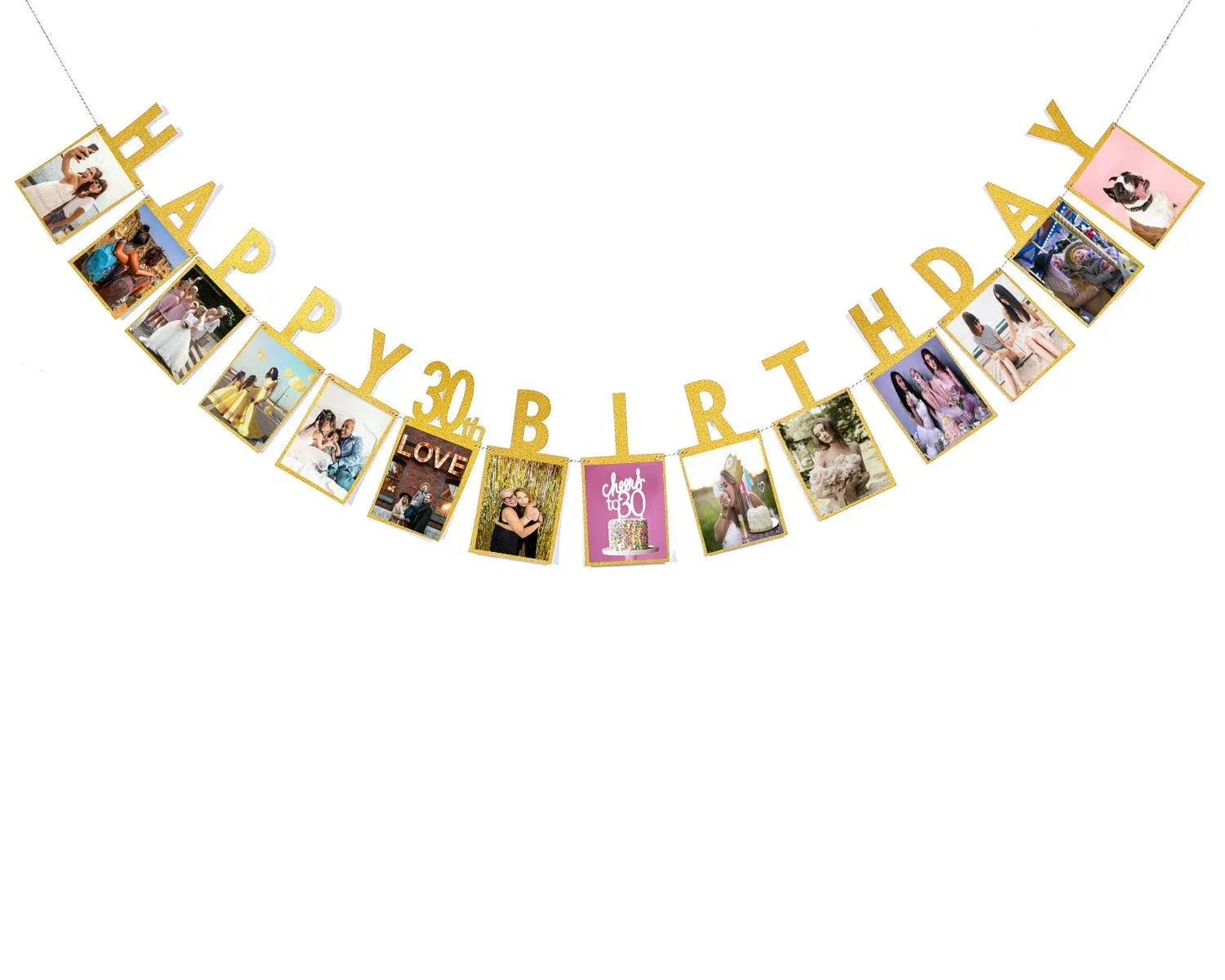 Photo Banner for 30th Birthday Decorations - 30th Birthday Banner，Happy 30th ...