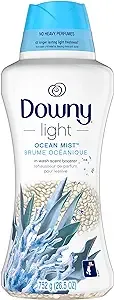 Downy Light Laundry Scent Booster Beads for Washer, Ocean Mist, 26.5 oz, with No Heavy Perfumes, Use with Fabric Softener