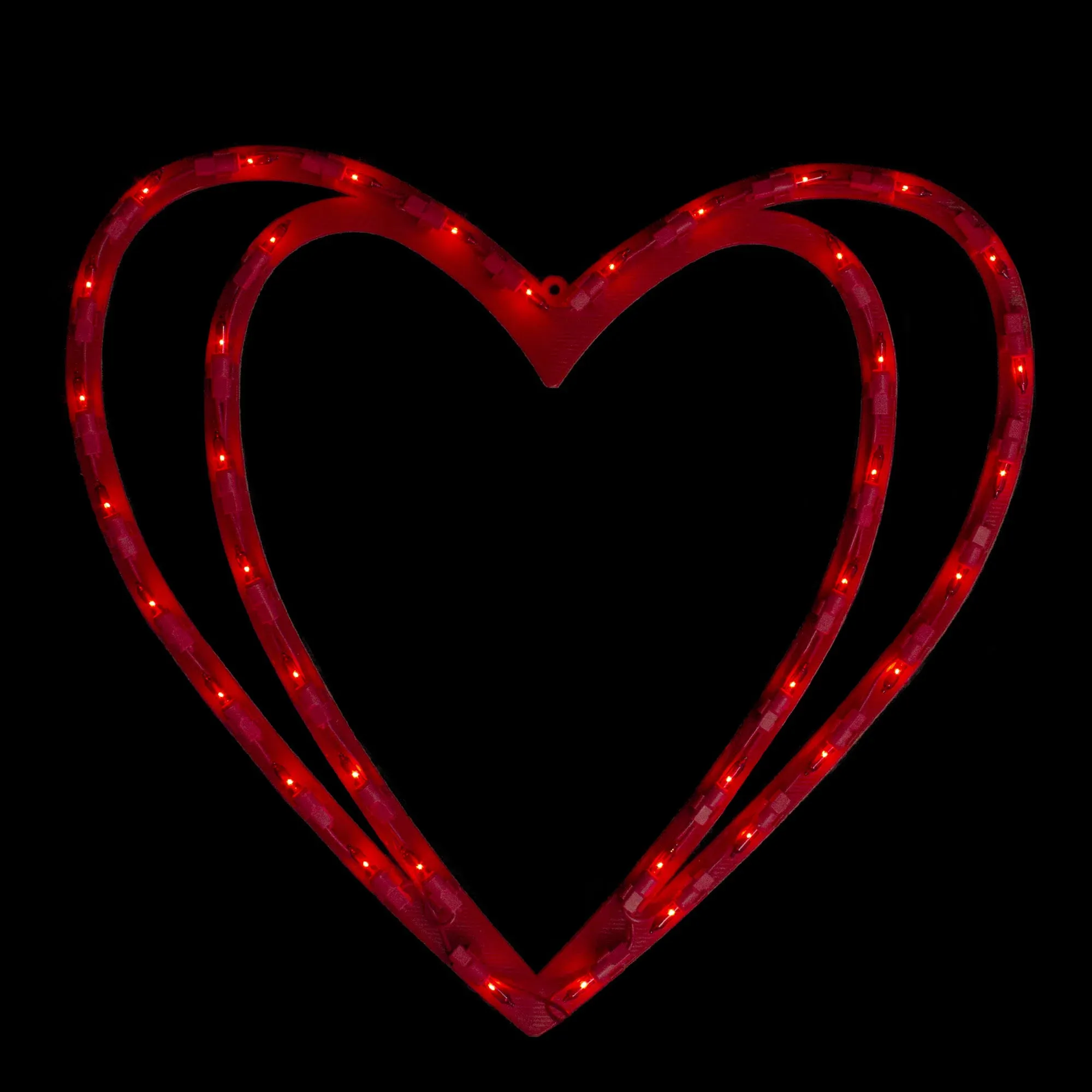 Northlight 17" Pre-Lit Scarlet Red Double Heart Valentine's Day Window Silhouette Decoration