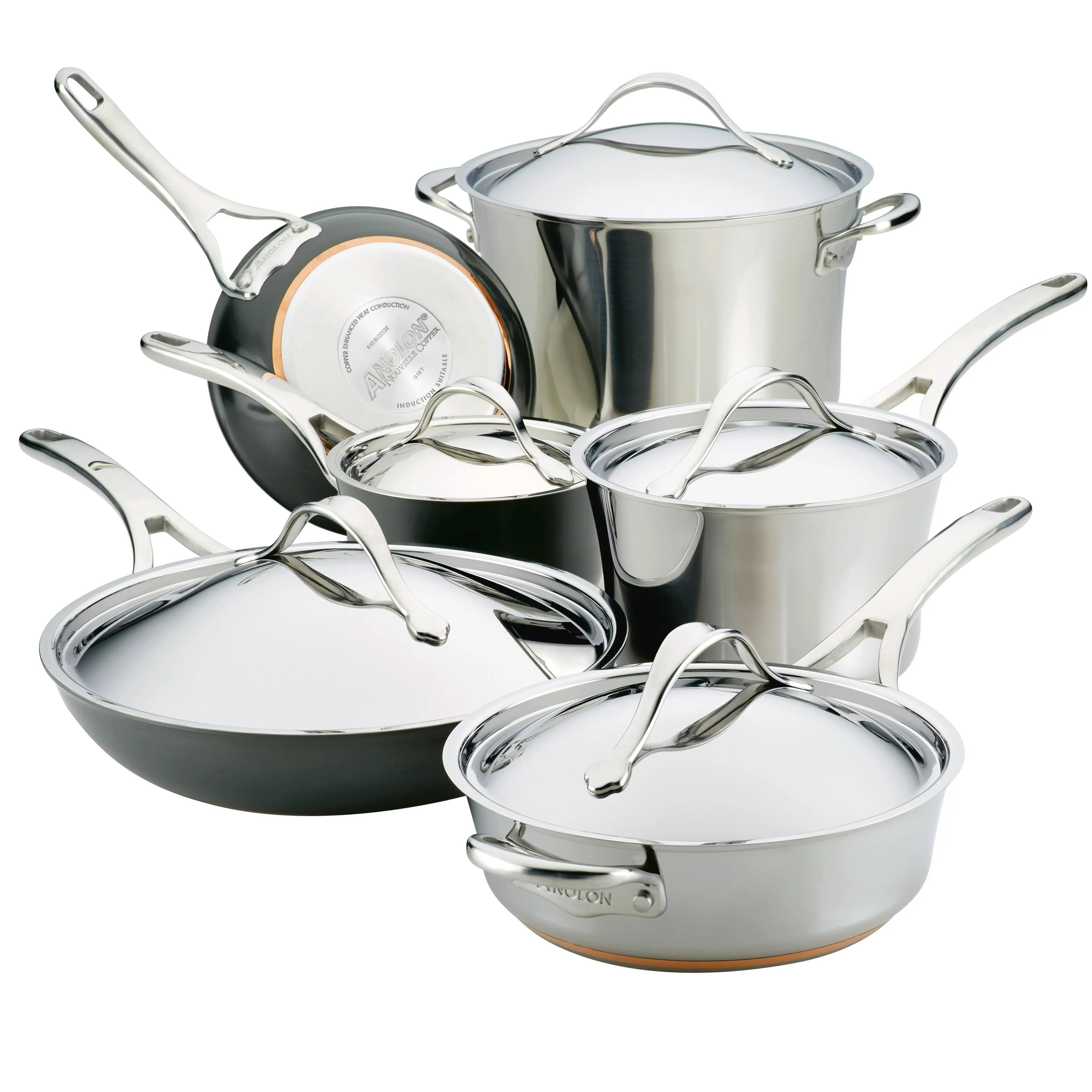 Anolon Nouvelle Copper Mixed Metals 11-Piece Cookware Set