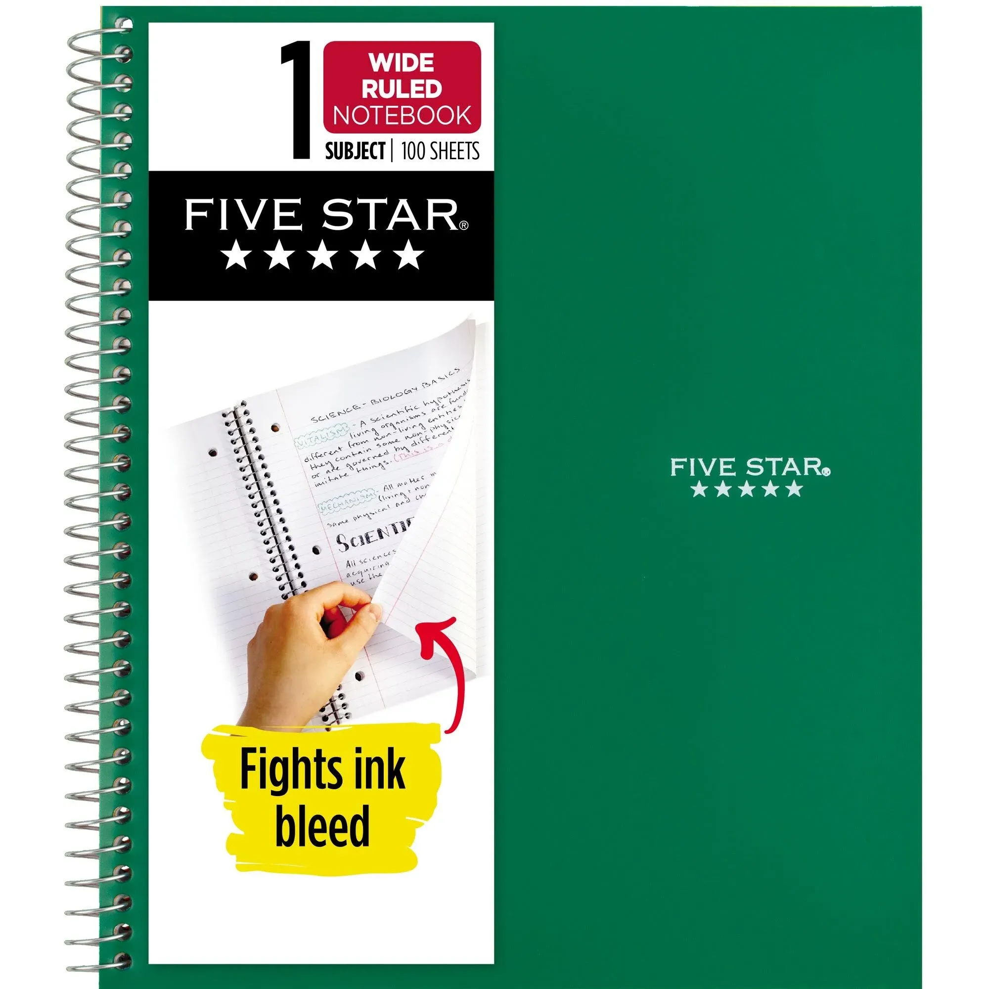 Five Star Wirebound Wide Ruled Notebook 1 Subject -