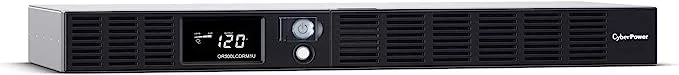 CyberPower OR500LCDRM1U Smart App LCD UPS, 500VA/300W, 6 Outlets, AVR, 1U Rackmount