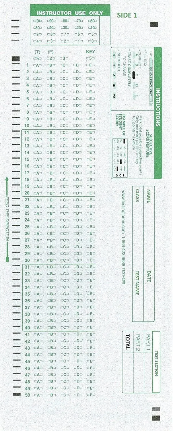 TestingForms Test-100E 882 E Compatible Testing Forms