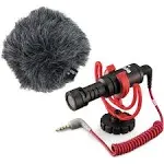 Rode VideoMicro Compact Directional On-Camera Microphone with Shockmount, Windshield and Patch Cable