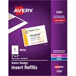 Avery Name Badge Insert Refills