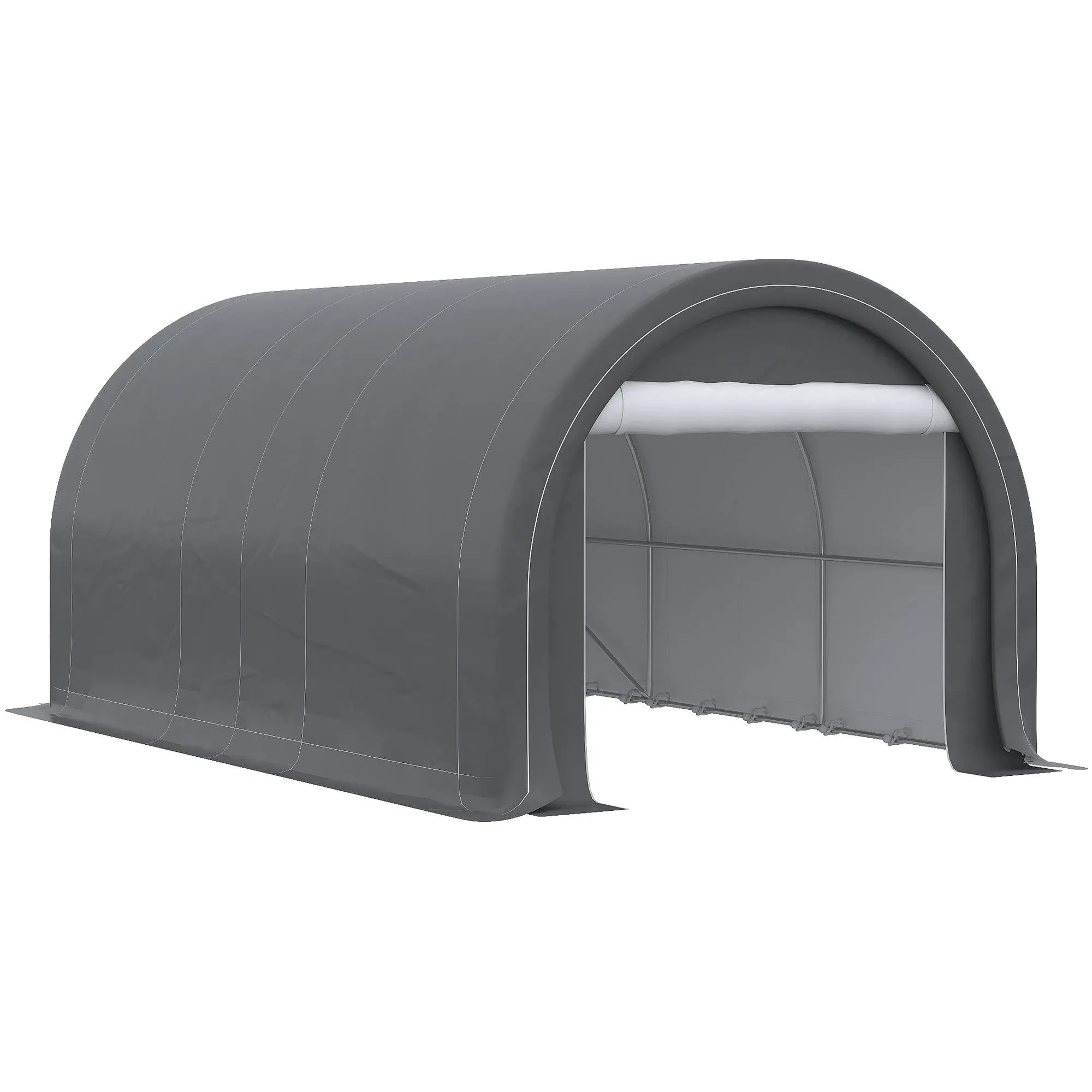 Outsunny 10' x 16' Carport Heavy Duty Portable Garage Storage Tent with Large Zippered Door