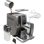 De'Longhi ECAM37095TI Dinamica Plus with LatteCrema System, Fully Automatic Coffee Machine, Colored Touch Display,Titanium