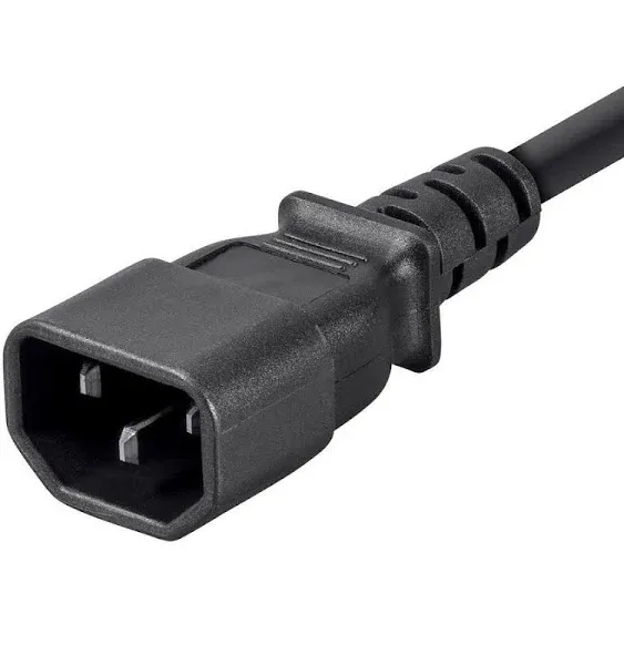 Monoprice 3-Prong Extension Cord - 6 Feet - Black IEC 60320 C14 to IEC 60320 C13, 16AWG, 13A, SJT, for Powering Computers, Monitors (6-Pack)