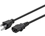 Monoprice Power Cord - NEMA 5-15P to IEC 60320 C13, 16AWG, 13A/1625W, 3-Prong, Black, 6ft, 6-Pack