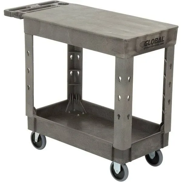 Global Industrial™ Utility Cart w/2 Shelves & 5" Casters, 500 lb. Cap, 34"L x 17-1/2"W x 33"H