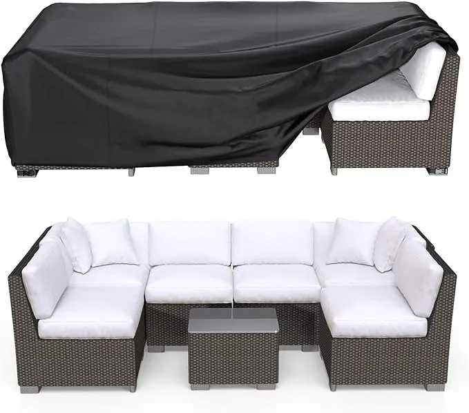 Patio Furniture Covers, Heavy Duty Outdoor Furniture Cover Waterproof, Sectional Sofa Set Covers Table and Chair Set Covers 108" L × 82" W × 28" H