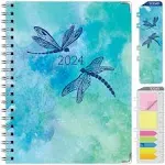 Hardcover Cy 2024 Fashion Planner - 8.5 inchx11 inch (Dragonflies), Size: Large (8.5 x 11), Multicolor