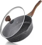 SENSARTE Nonstick Deep Frying Pan Skillet, 11-inch Saute Pan with Lid