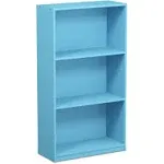 Furinno 99736LBL Basic 3-Tier Bookcase Storage Shelves - Light Blue