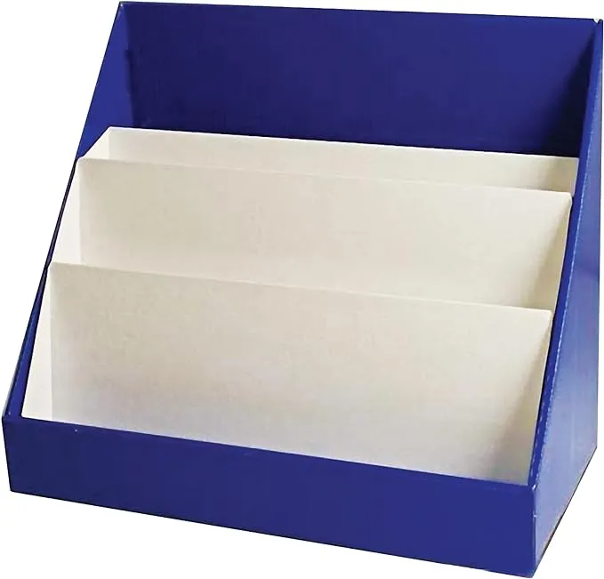 Classroom Keepers Sturdy Cardboard Book Shelf, 3-Tiered, Blue, 17" H x 20" W x 10" D, 1 Unit