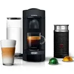 Nespresso De'Longhi VertuoPlus Coffee Maker and Espresso Machine with Aeroccino Milk Frother - Black Matte