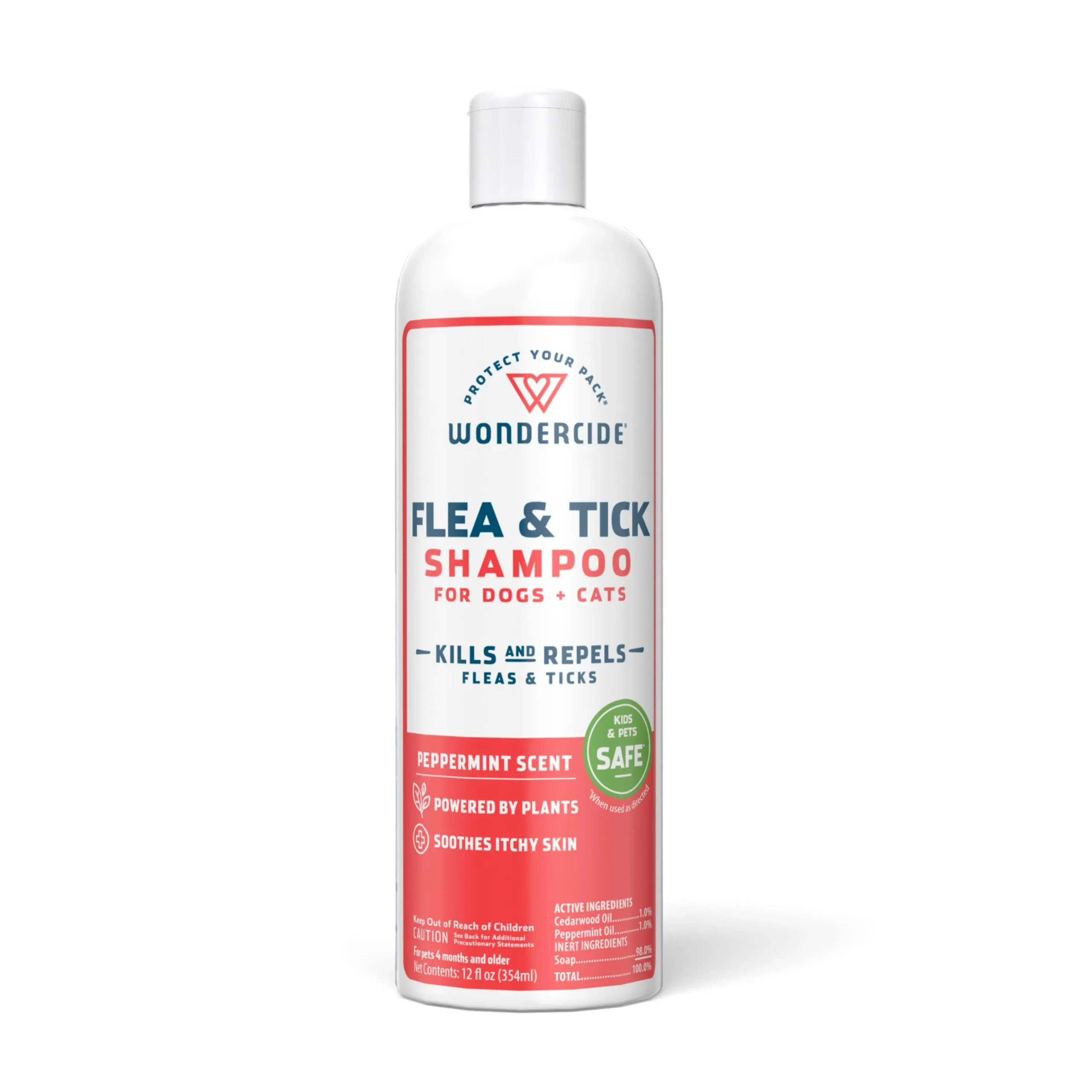 Wondercide 12 oz Flea & Tick Shampoo for Dogs & Cats - Peppermint