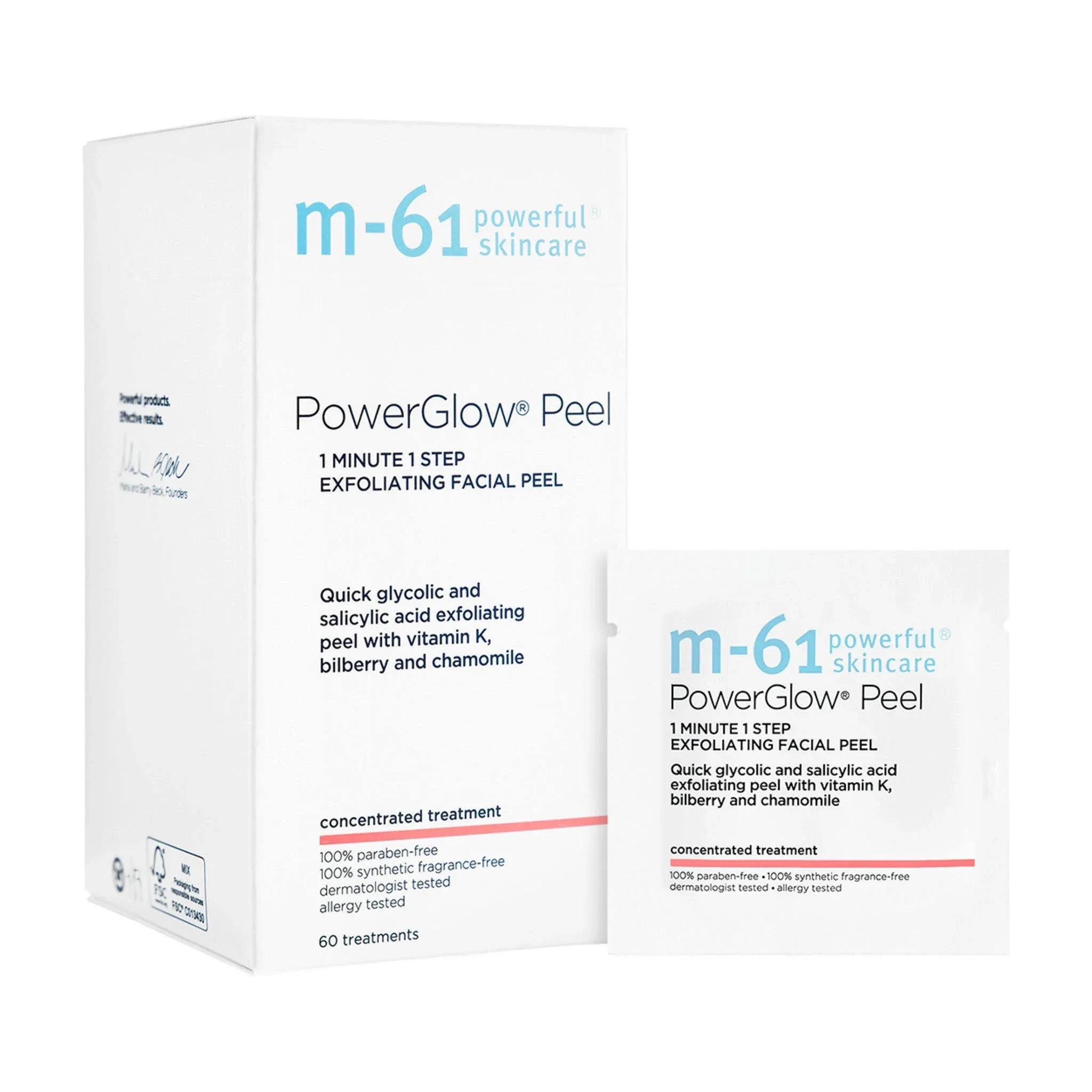 M-61 Power Glow 1-Minute Facial Peels - 10 pack