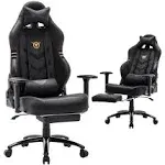 COLAMY Big and Tall Gaming Chair with Footrest 350lbs-Racing Computer Gamer Chair, Ergonomic High Back PC Chair with Wide Seat, Reclining Back, 3D