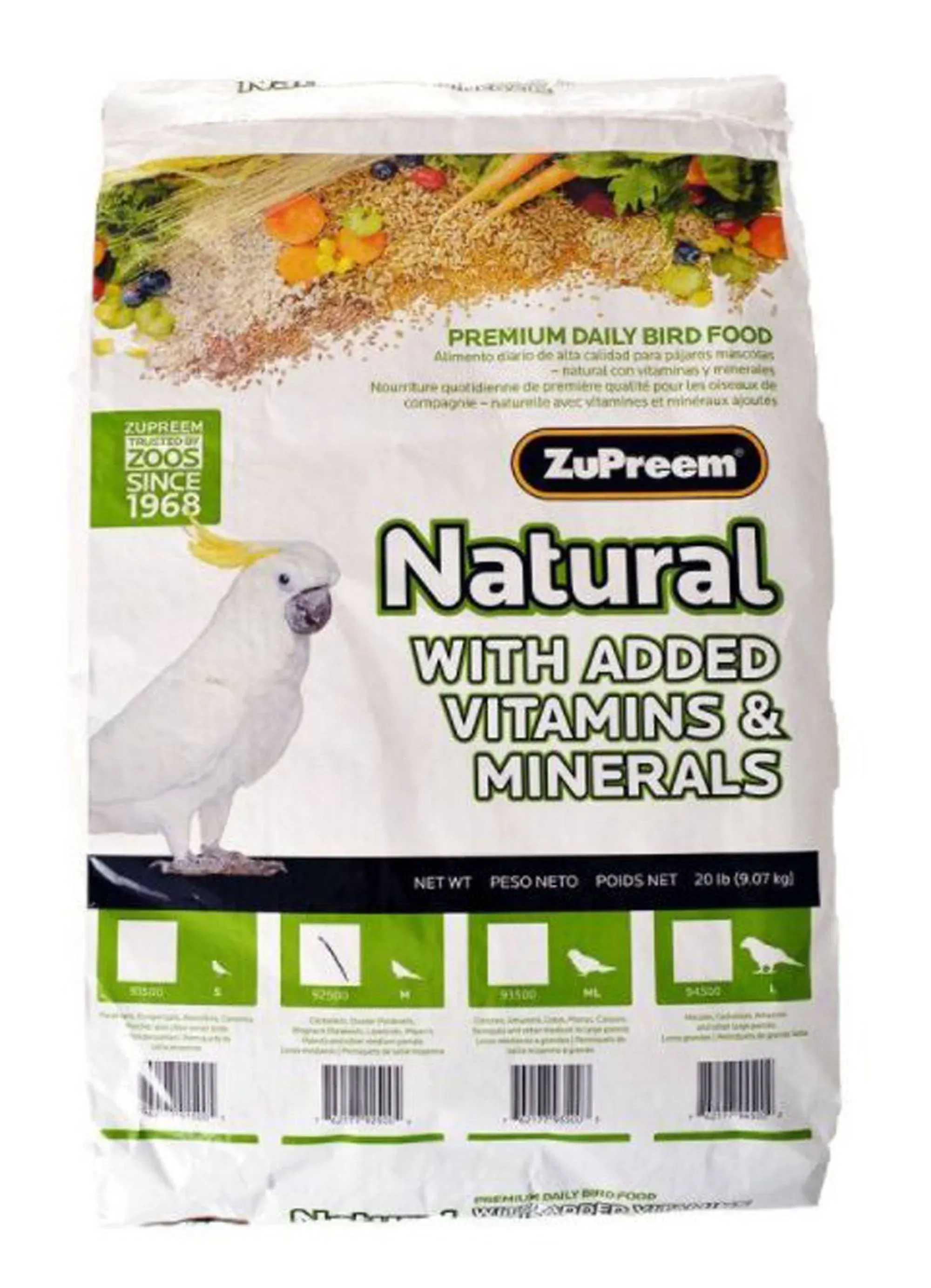 Zupreem Natural Bird Food Medium 20 lb.