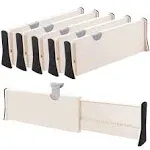 Drawer Dividers Organizer 5 Pack, Adjustable 4&#034; Tall, 11&#034;-17&#034; Long Beige