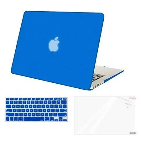 MOSISO Compatible with MacBook Air 13 inch Case (Models: A1369 & A1466, Older Version 2010-2017 Release), Protective Plastic Hard Shell Case & Keyboard Cover & Screen Protector, Royal Blue