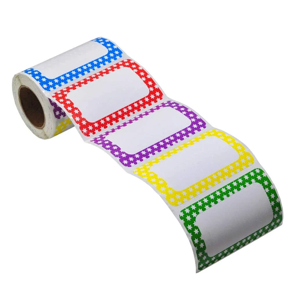 L Liked 250 Stickers - Colors Plain Name Tag Labels with Perforated Line for ...