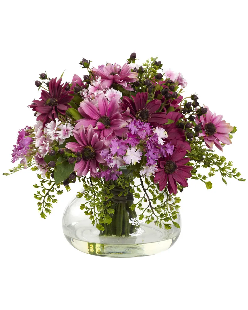 Nearly Natural Mixed Daisy Arrangement - Pink