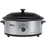 NESCO 4816-25PR, Roaster Oven with Porcelain Cookwell, Stainless Steel, 6 quart, 750 watts