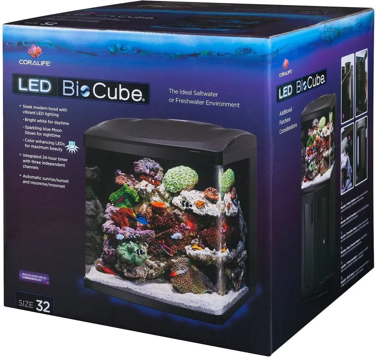 Coralife 32 Gallon LED BioCube Aquarium