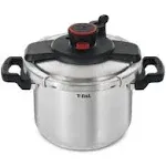 T-fal Clipso Stainless Steel Pressure Cooker 6.3 Quart Induction Cookware, Pots and Pans, Dishwasher Safe Silver