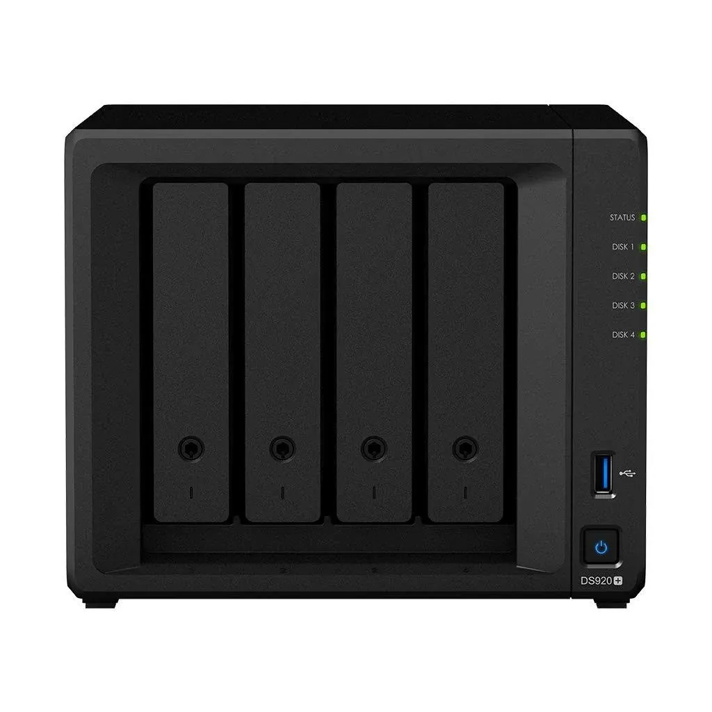 New Synology Diskstation DS920+ NAS Server, Celeron J4125, 8GB DDR4, 16TB HDD