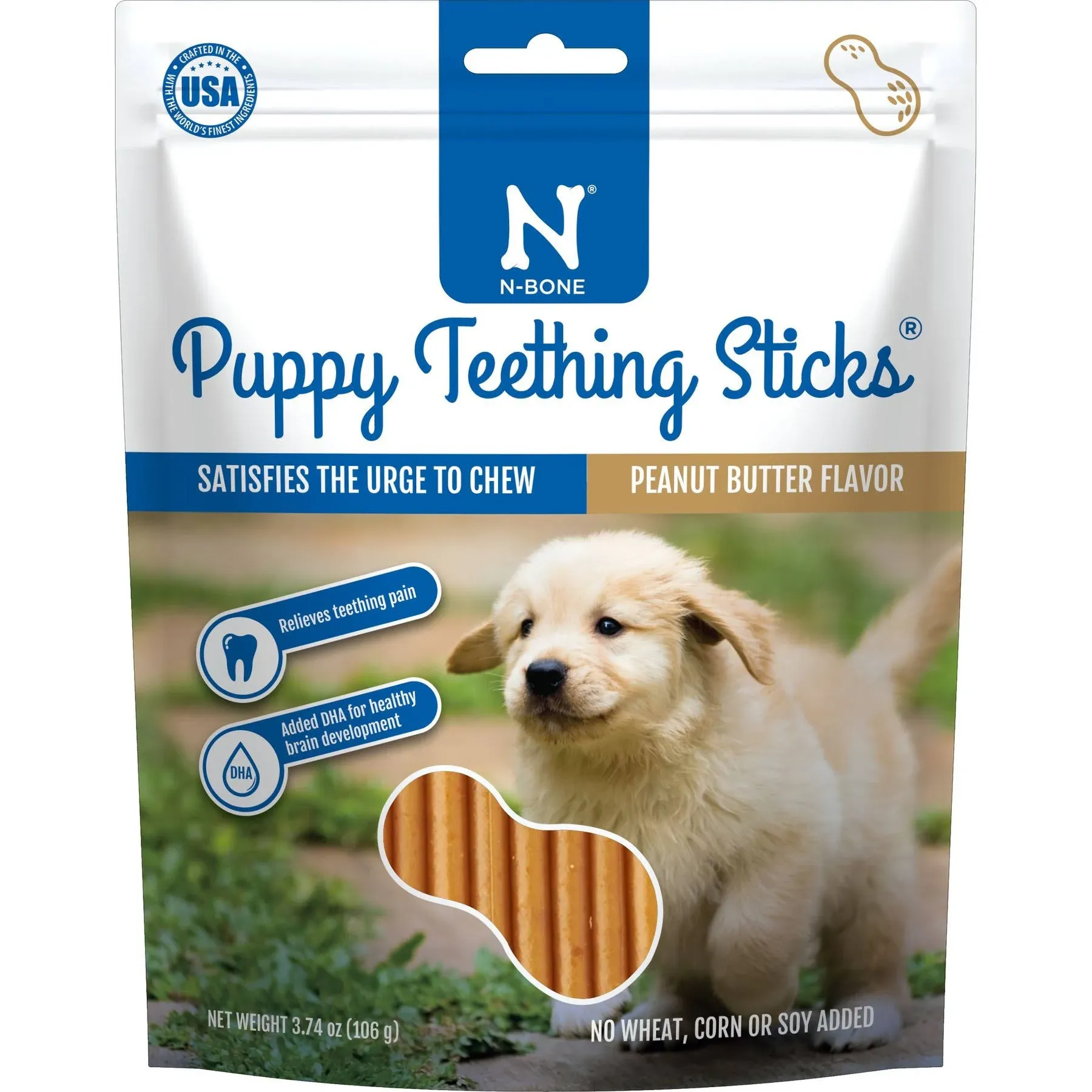 N-Bone Puppy Teething Sticks Peanut Butter Flavor