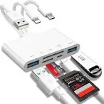 5-in-1 Memory Card Reader, USB OTG Adapter, SD Card Reader, iPhone/iPad