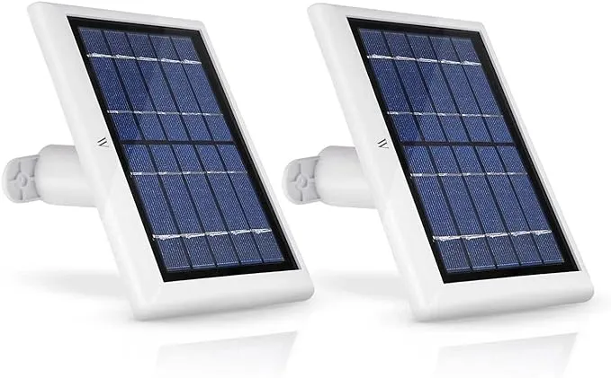 Wasserstein Solar Panel Compatible with Ring Spotlight Cam Battery & Ring Stick Up Cam Battery (2 Pack White)