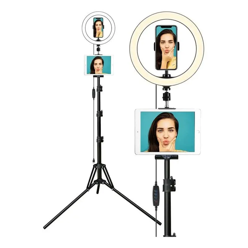 12 Ring Light with Tripod Stand 72 Tall iPad Phone Holder Dimmable Selfie