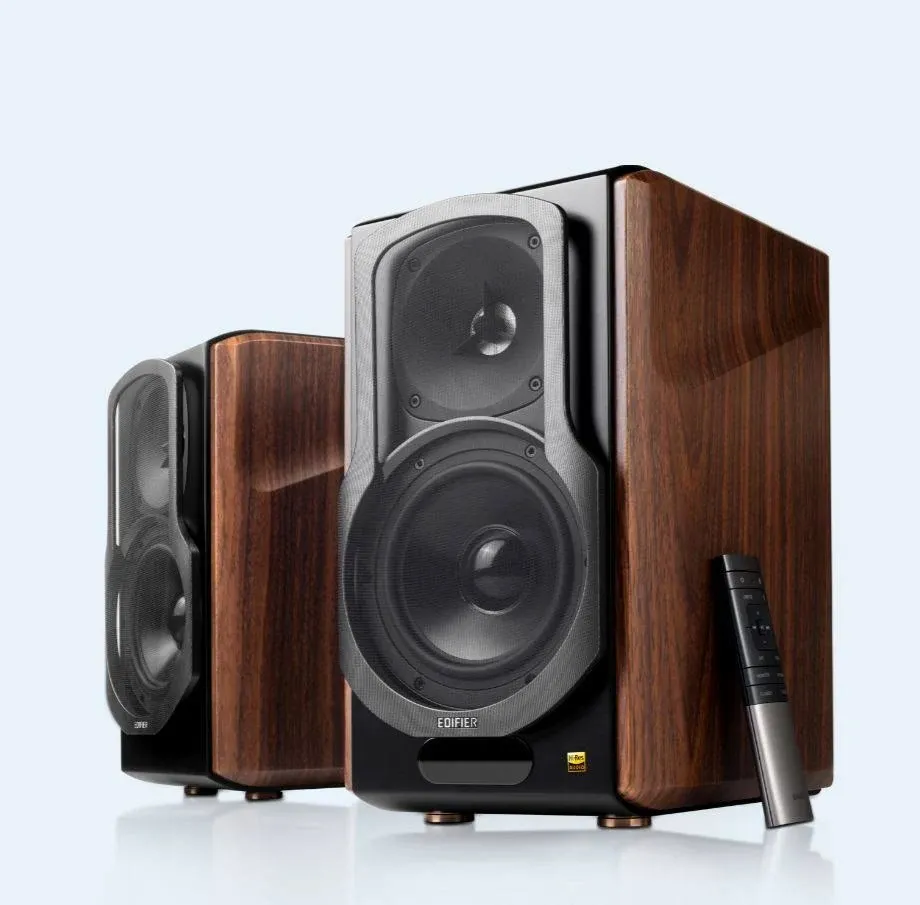 Edifier S2000MKIII Hi-Res Audio Active 2.0 Bluetooth Bookshelf Speaker Set - Brown