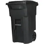 Toter 64-Gallons Black Plastic Wheeled Outdoor Trash Can with Lid