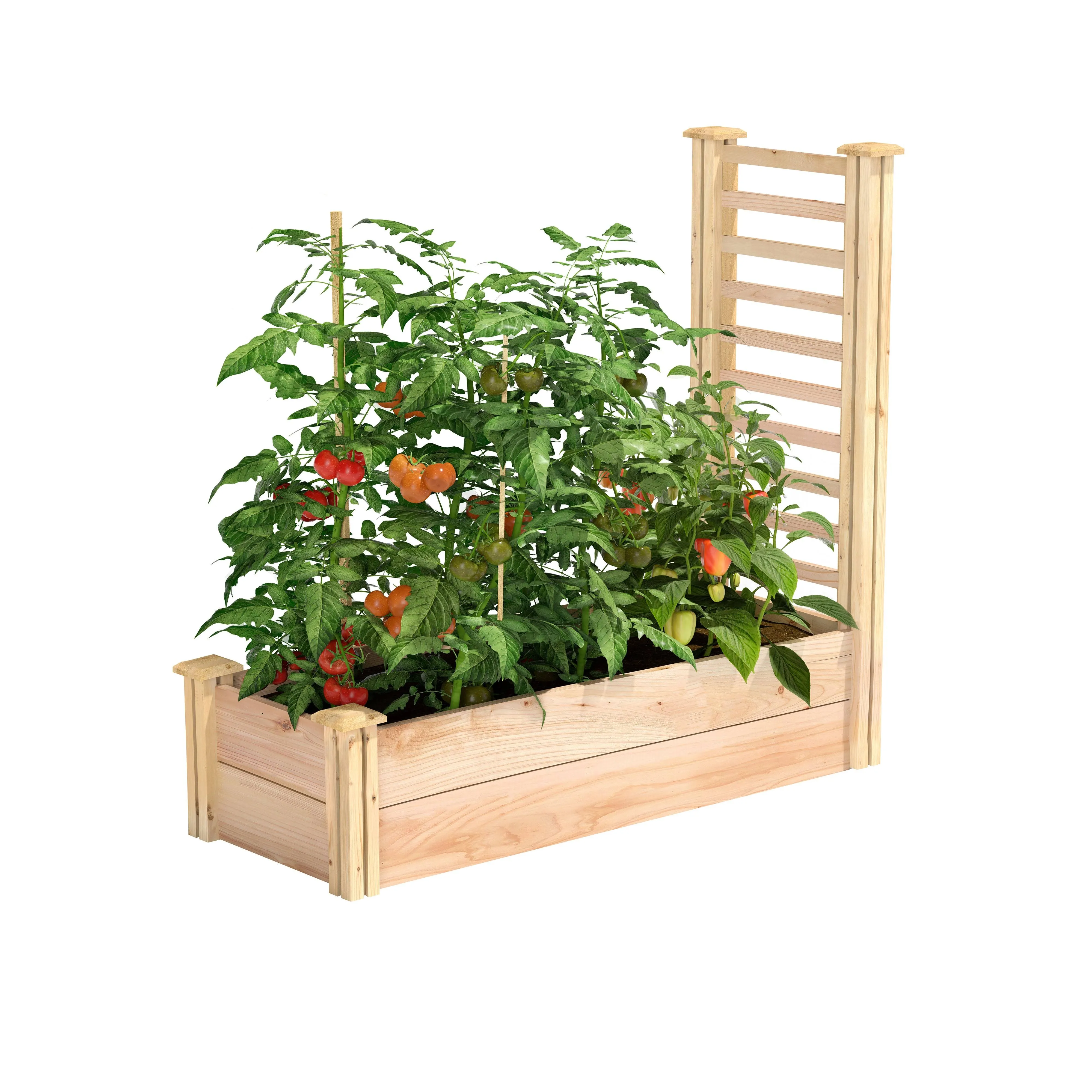 Greenes Fence Raised Garden Bed with Trellis