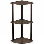 Furinno Turn-N-Tube 3-Tier Corner Display Rack Multipurpose Shelving Unit, Dark Cherry/Black