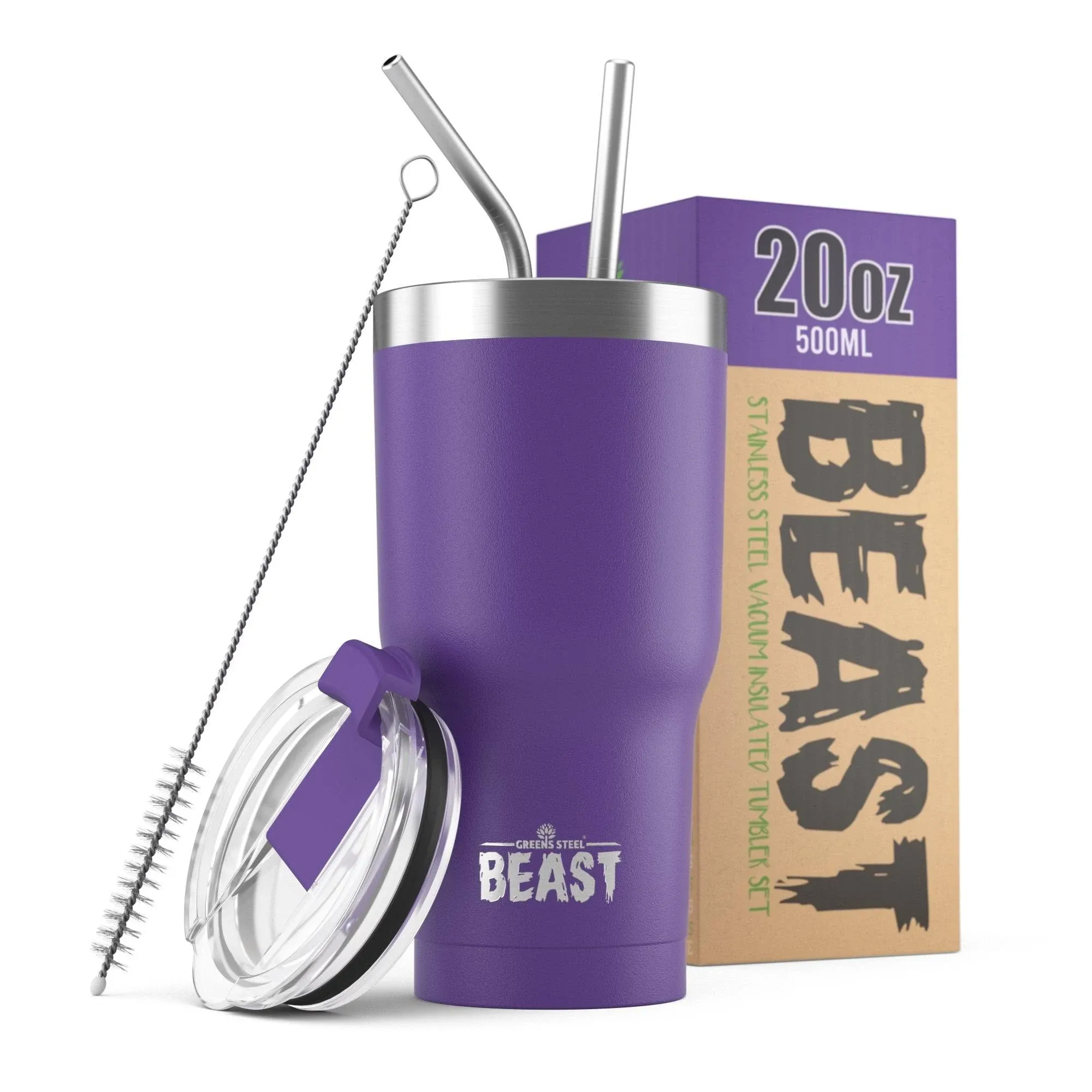 Beast 20 oz Tumbler Stainless Steel Vacuum Insulated Coffee Ice Cup Double Wall ...